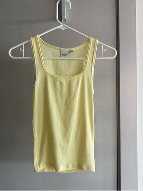 Aritzia Yellow Square Neck Tank